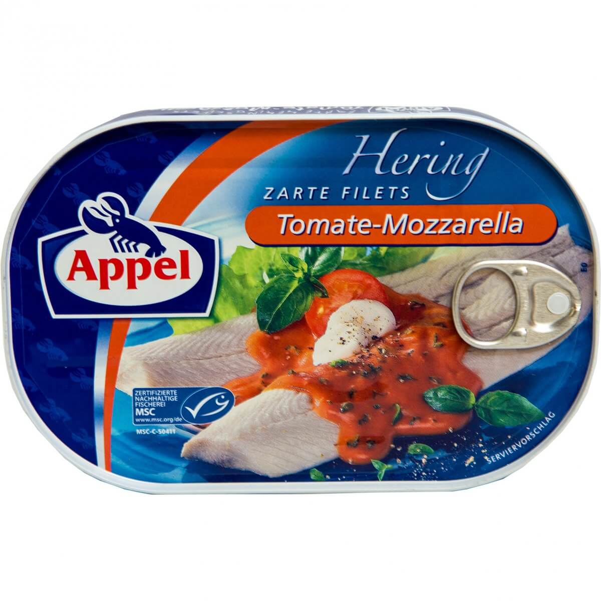 Appel Herring Zarte Filets Tomato Mozzarella 200g – International Food Shop