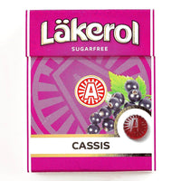 Lakerol Black Currant and Cassis Sugarfree Pastilles, Color Free 25g