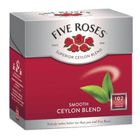 Five Roses Tagless Ceylon Tea Bags (Pack of 102 Bags) 250g
