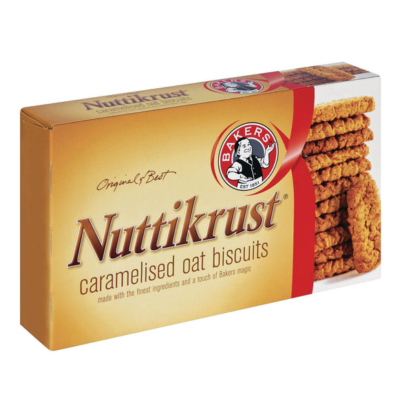 BEST BY JULY 2025: Bakers Nuttikrust Caramelized Oat Biscuits (Kosher) 200g
