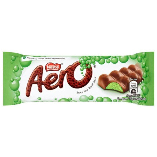 Nestle Aero Peppermint Bar  HEAT SENSITIVE ITEM. PLEASE ADD ITEM 122942 TO THE ORDER TO TRY TO PROTECT CHOCOLATES FROM HEAT DAMAGE. 36g