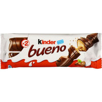 BEST BY APRIL 2024: Ferrero Kinder Bueno Bar, Two Milk Chocolate Covered Wafers with Smooth Milky and Hazelnut Filling 43g