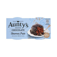 BEST BY AUGUST 2025: Auntys Steamed Chocolate Puddings (Pack of Two) 190g