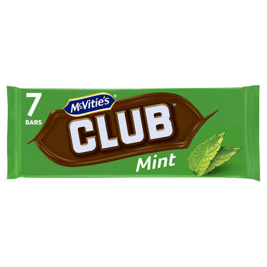 BEST BY JULY 2025: Jacobs (McVities) Club Bars Mint 7pk  HEAT SENSITIVE ITEM. PLEASE ADD ITEM 122942 TO THE ORDER TO TRY TO PROTECT CHOCOLATES FROM HEAT DAMAGE. 154g