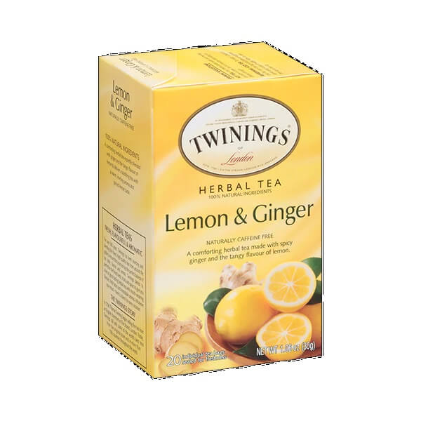 BEST BY JUNE 2025: Twinings Lemon and Ginger (Pack of 20 Tea Bags) 30g