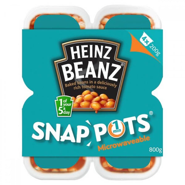 Heinz Baked Beans Four Pack Snap Pots (Pack of Four Tubs) 800g