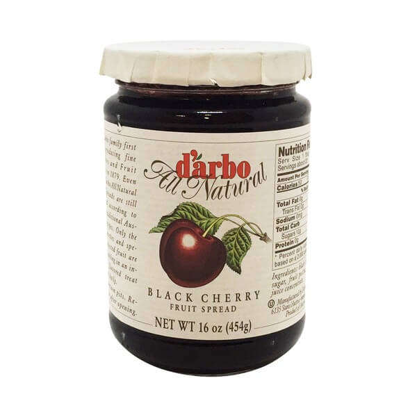 D Arbo Black Cherry Fruit Spread Prepared According to Secret Traditional Austrian Recipes 454g