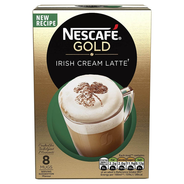 BEST BY APRIL 2025: Nestle Nescafe Gold Irish Latte Mix (Pack of Eight Sachets) 158g