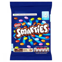Nestle Smarties Multi Pack (Pack of Four tubes) (HEAT SENSITIVE ITEM - PLEASE ADD A THERMAL BOX TO YOUR ORDER TO PROTECT YOUR ITEMS 136g