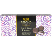 Beechs Chocolates Dark Chocolate Rose and Violet Creams Box 140g
