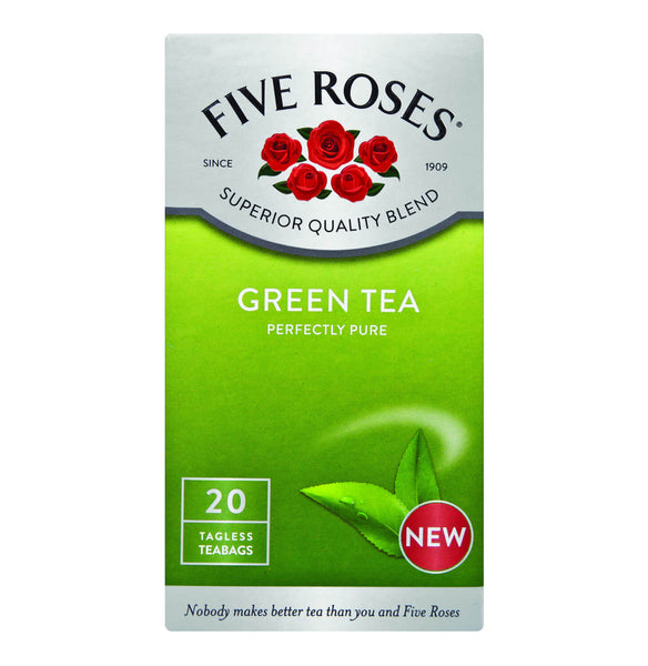 BEST BY JUNE 2025: Five Roses Tea Green Tea Bags (Pack Of 20 Bags) 30g