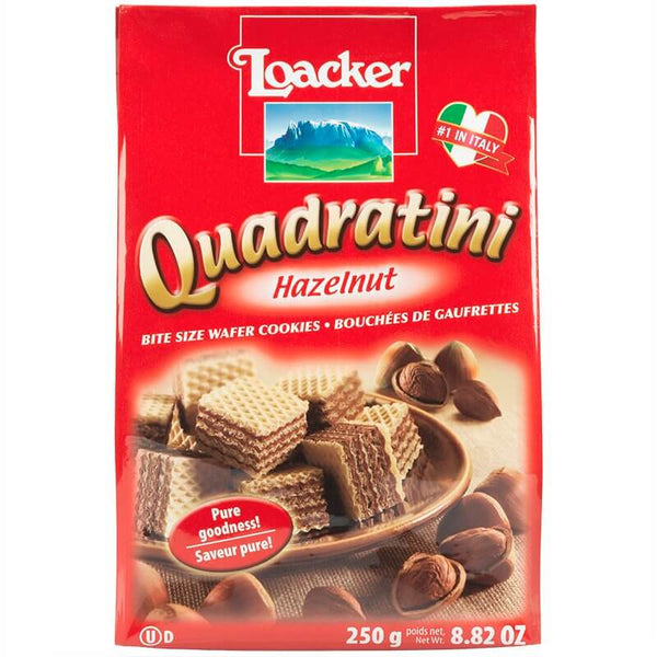 Loacker Quadratini Hazelnut Bite Size Wafers 250g