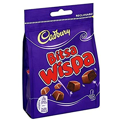 Cadbury Bitsa Wispa Bag  HEAT SENSITIVE ITEM. PLEASE ADD ITEM 122942 TO THE ORDER TO TRY TO PROTECT CHOCOLATES FROM HEAT DAMAGE. 100g