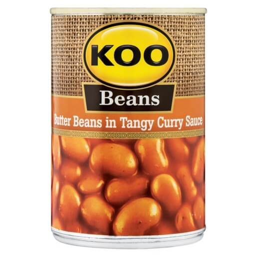 Koo Butter Curried Butter Beans Tangy 410g