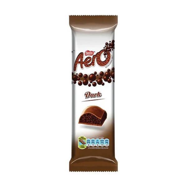 Nestle Confectionery Choc Slab Aero Dark (Kosher)  HEAT SENSITIVE ITEM. PLEASE ADD ITEM 122942 TO THE ORDER TO TRY TO PROTECT CHOCOLATES FROM HEAT DAMAGE. 85g