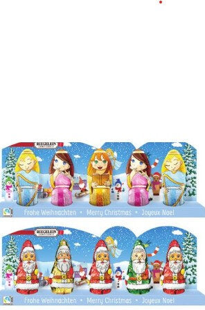 Riegelein Hollow Chocolate Gifts Mini Santa or Angels 5 Pack 62g