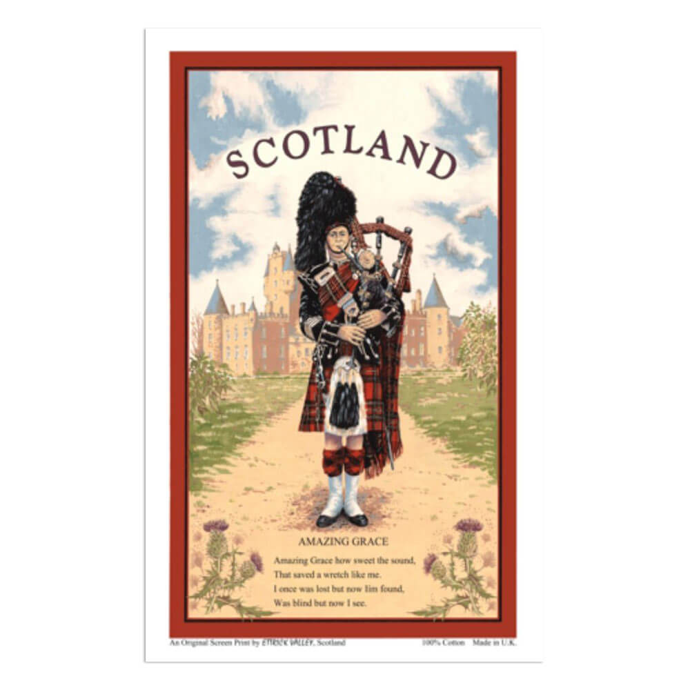 Samuel Lamont Amazing Grace Scottish Piper Tea Towel