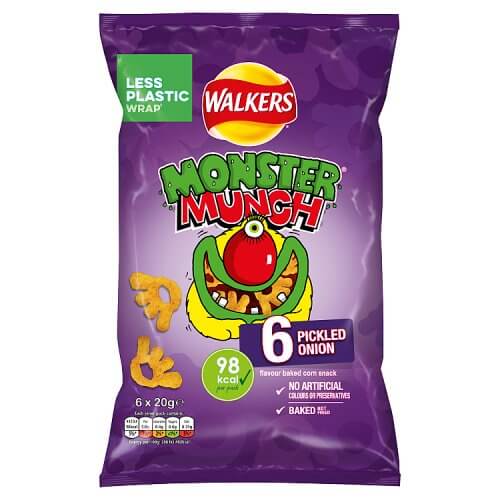 Walkers Monster Munch Pickled Onion 6pk 120g