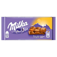 Milka Triple Caramel Milk Choc Bar (HEAT SENSITIVE ITEM - PLEASE ADD A THERMAL BOX TO YOUR ORDER TO PROTECT YOUR ITEMS 90g
