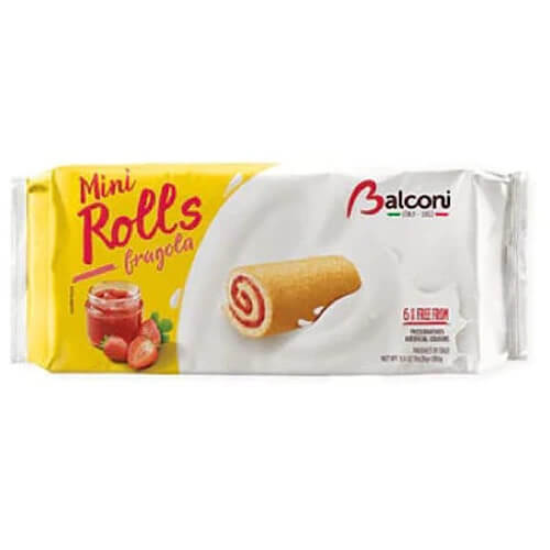 Balconi Mini Rolls Strawberry Filling 6 Pcs 180g