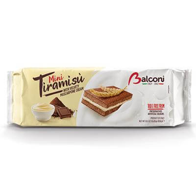 BEST BY SEPTEMBER 2025: Balconi Minis Tiramisu Filling 10 Pieces HEAT SENSITIVE ITEM. PLEASE ADD ITEM 122942 TO THE ORDER TO TRY TO PROTECT CHOCOLATES FROM HEAT DAMAGE 300g