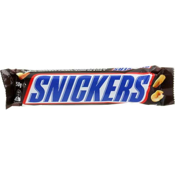 Mars Snickers Bar Milk Chocolate with Soft Nougat and Caramel Center with Fresh Roasted Peanuts 50g
