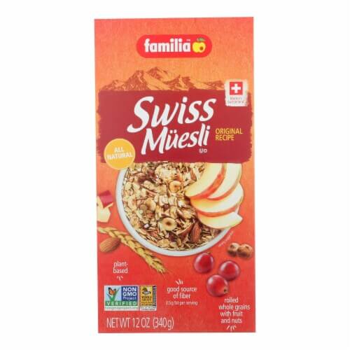 Familia Original Swiss Muesli, All Natural with Rolled Whole Grains with Fruit and Nuts 340g