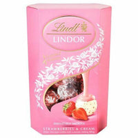 Lindt Lindor Strawberries and Cream Chocolate Truffles Carton 200g
