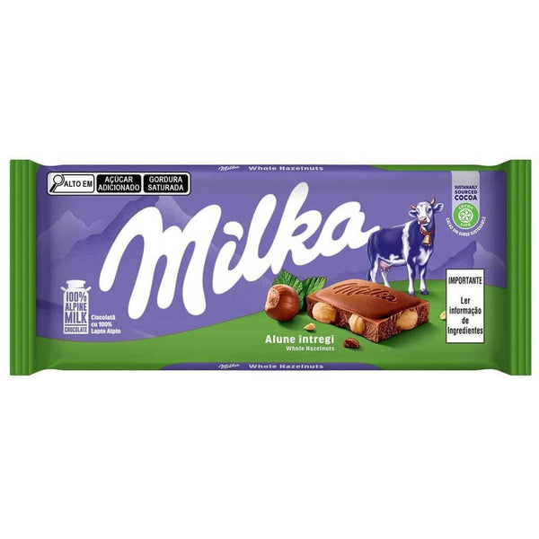 Milka Whole Hazelnut Chocolate Bar 100g