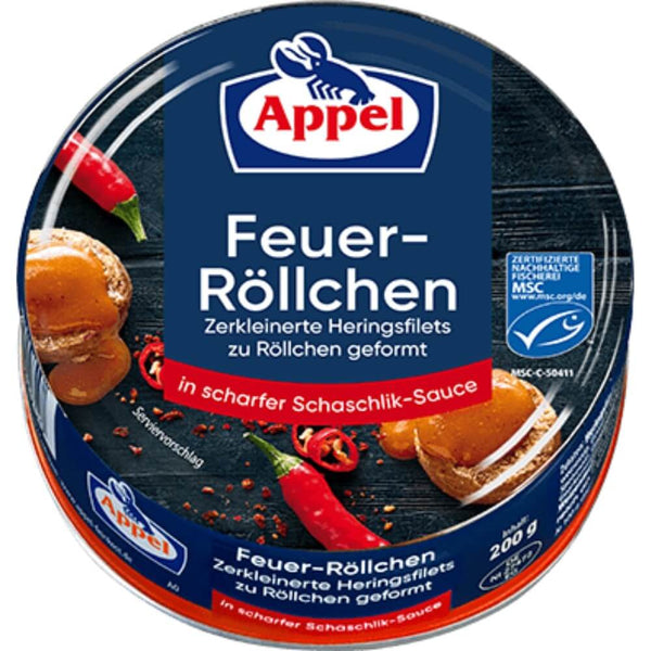 Appel Feuer Roellchen Heringsfilets Schaschlik Sauce 200g