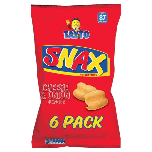 Tayto Snax Cheese and Onion 6pk 102g