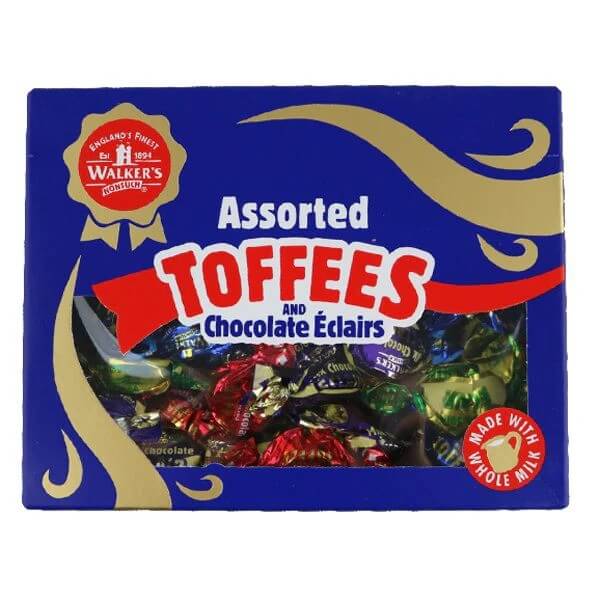 BEST BY MAY 2025: Walkers Nonsuch Assorted Toffees and Chocolate Eclairs Gift Box 350g