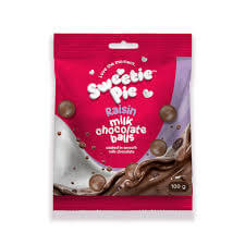 BEST BY MAY 2025: Beyers Sweetie Pie Raisin Milk Chocolate Balls HEAT SENSITIVE ITEM. PLEASE ADD ITEM 122942 TO THE ORDER TO TRY TO PROTECT CHOCOLATES FROM HEAT DAMAGE 100g