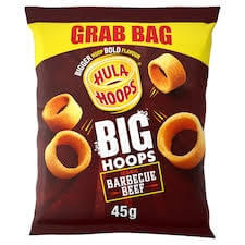 Kp Hula Hoops Big Hoops Grab Bag Bbq Beef 45g