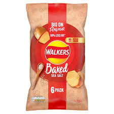 Walkers Baked Sea Salt 6Pk (6X22g) 132g