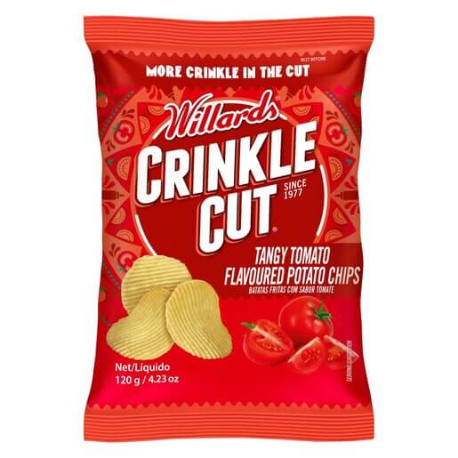 Willards Crinkle Cut Tomato Potato Chips 120g