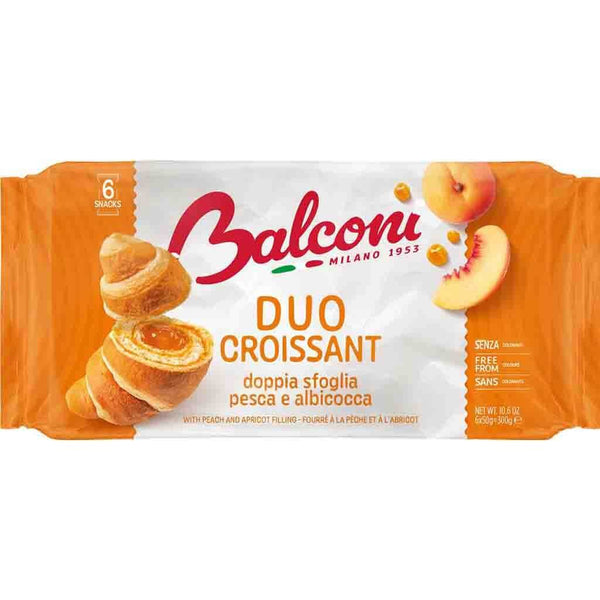Balconi Croissant Duo Peach and Apricot Filling 6pk 300g