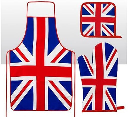 Gift Corner Union Jack Oven Mitt Pot Holder and Apron Set 500g