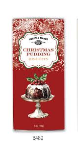 Norfolk Manor  Christmas Pudding Biscuits Tube 150g