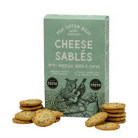 Pea Green Boat Cheese Sables Nigella Seed and  Chive Sables 80g