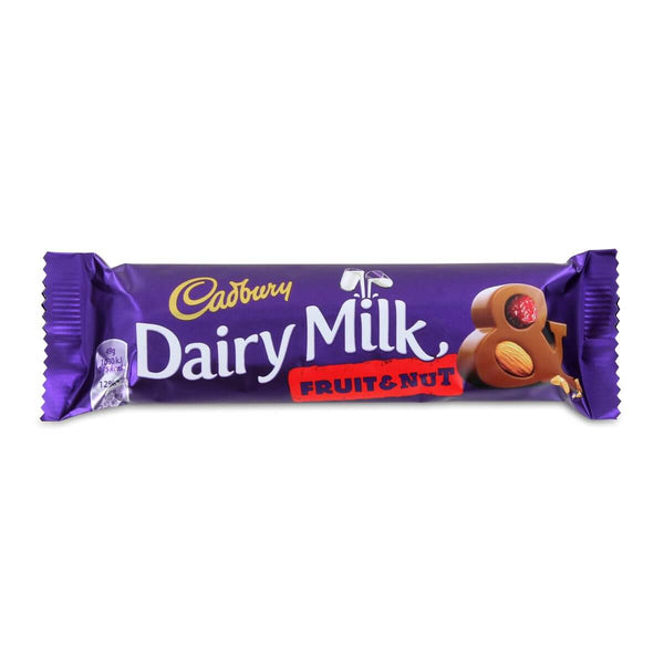 Cadbury Dairy Milk Fruit and Nut Small Bar (HEAT SENSITIVE ITEM - PLEASE ADD A THERMAL BOX TO YOUR ORDER TO PROTECT YOUR ITEMS 49g