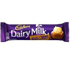 Cadbury Dairy Milk Wholenut Small Bar (HEAT SENSITIVE ITEM - PLEASE ADD A THERMAL BOX TO YOUR ORDER TO PROTECT YOUR ITEMS 45g