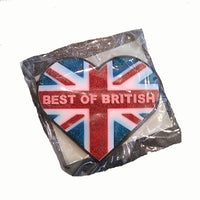 British Brands Magnet Pvc Union Jack Best of British Glitter Heart 100g