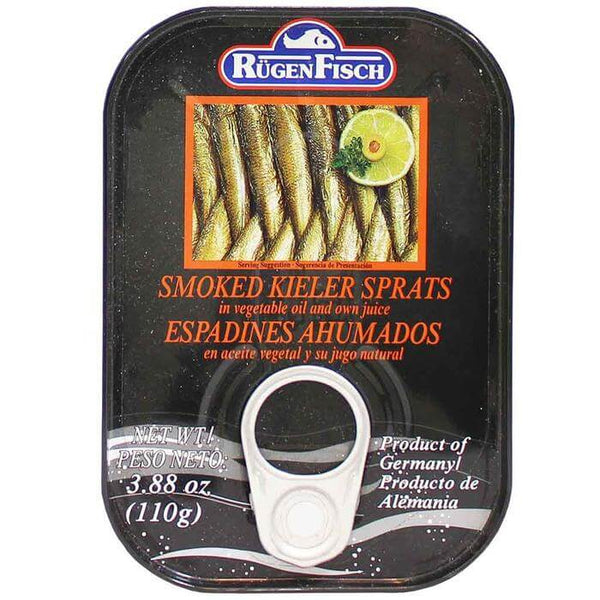 Ruegenfisch Smoked Kieler Sprats in Vegetable Oil 106g