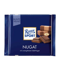 Ritter Sport Nugat Chocolate Bar with Praline Filling (HEAT SENSITIVE ITEM - PLEASE ADD A THERMAL BOX TO YOUR ORDER TO PROTECT YOUR ITEMS 100g