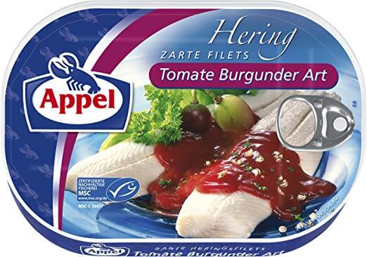 Appel Herring Zarte Filets Tomato Burgunder Art 200g – International Food  Shop