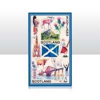 British Brands Tea Towel Blue Iconic Scotland 100% Cotton 70g