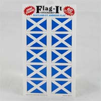 British Brands Stickers Scotland St. Andrews Cross Flag (10 Stickers Per Sheet) 1.5" X 1" 10g