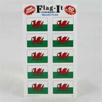 British Brands Stickers Welsh Flag (10 Stickers Per Sheet) 1.5" X 1" 10g
