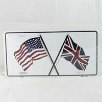 British Brands License Plate - Union Jack and USA Flag 96g